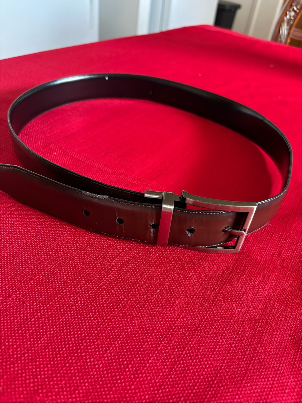 Belts BKP Faux LeatherMen's Brown Leather Dress Belt with Silver Buckle H87